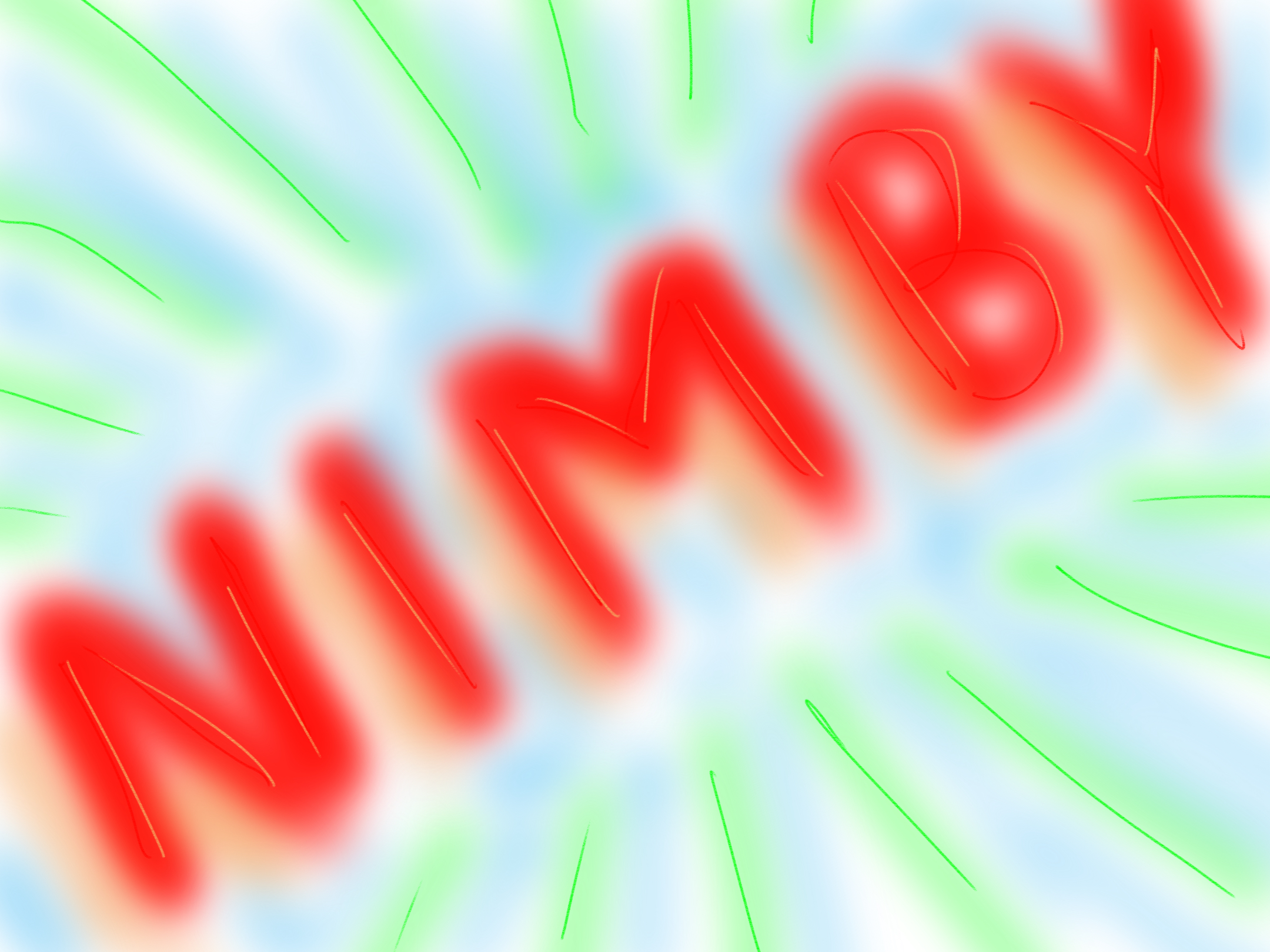 Einmal groß der Schriftzug: NIMBY.